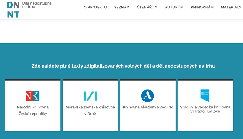 Obr. 1: Vstupní stránka portálu dnnt.cz pro přístup ke službě DNNT (zdroj: portál dnnt.cz, získáno 2022-12-31)