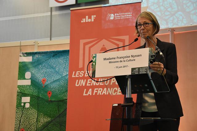 Vystoupení francouzské ministryně kultury Françoise Nyssenové