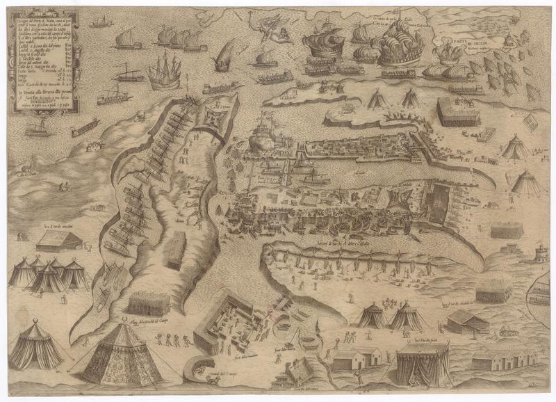 Druhá verze mapy obležení Malty (zdroj: Mapová sbírka Přírodovědecké fakulty Univerzity Karlovy)