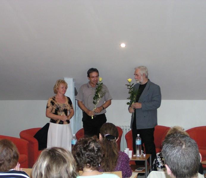 Miroslava Horejsková, Jaromír Ostrý a František Derfler na semináři v roce 2003