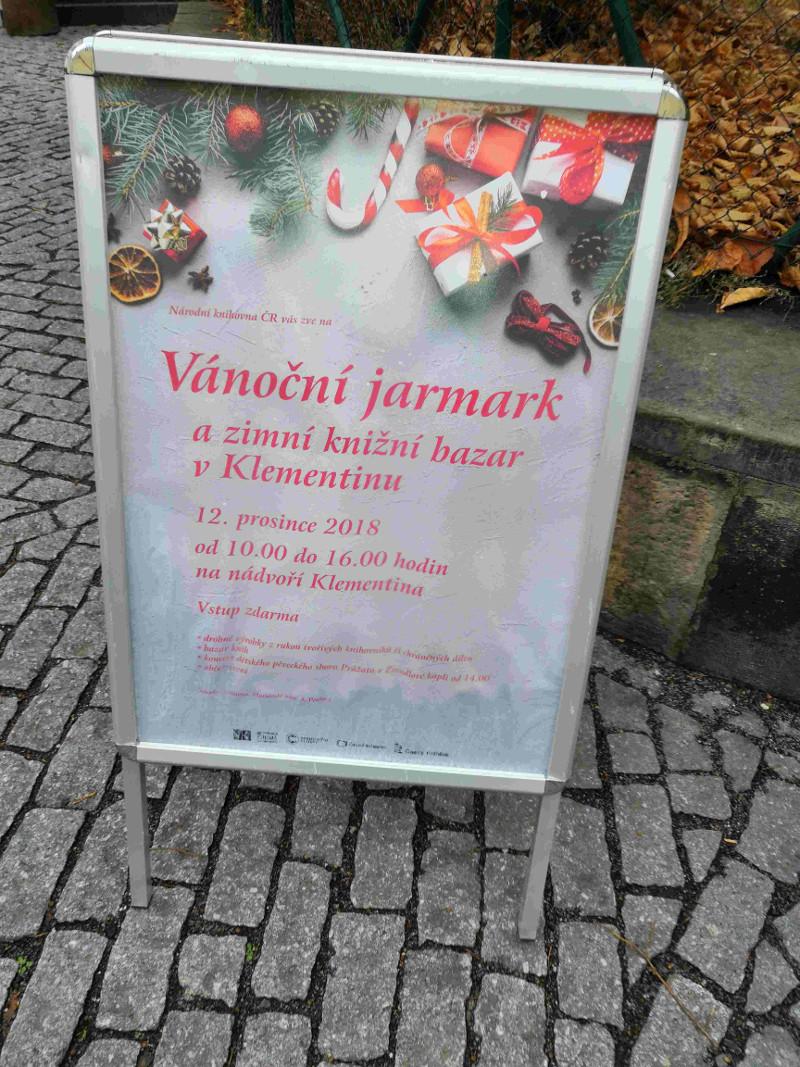 Plakát vánočního jarmarku v areálu Klementina (foto: Alena Volková Balvínová)