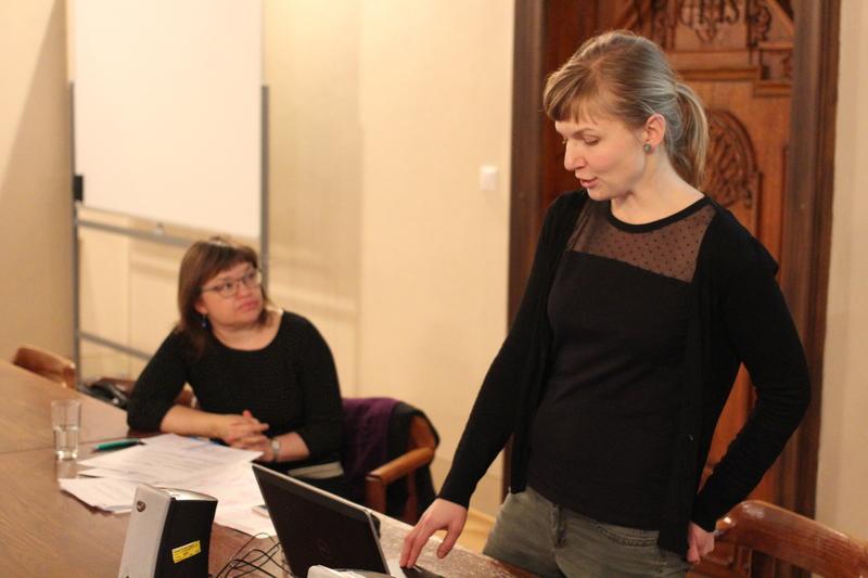 Kateřina Nekolová, M.A., při přednášce