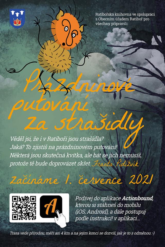 Plakát ke hře Prázdninové putování za strašidly (zdroj: obec Ratiboř)