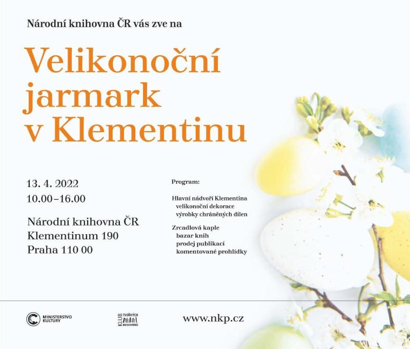 Plakát Velikonoční jarmark v Klementinu (zdroj: Oddělení PR a marketingu Národní knihovny ČR)