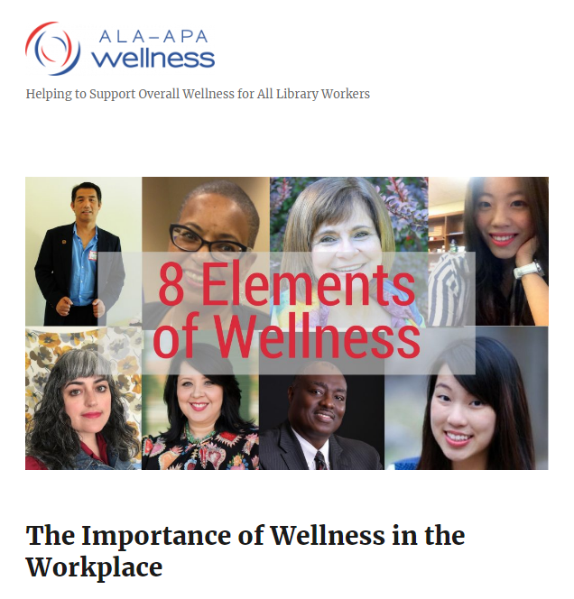 Web Wellness (zdroj: https://ala-apa.org/wellness/, získáno 2022-07-26)