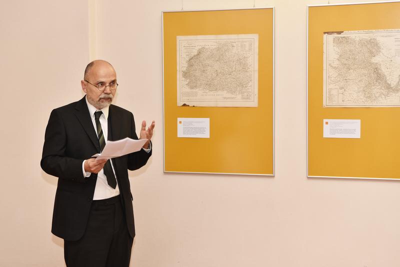 Na vernisáži výstavy Kartografie v časech mezi poustevnami a koněspřežkou, jež se uskutečnila 28. května 2019 v Galerii Klementinum